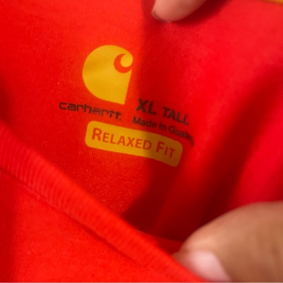 Red-Orange Carhartt T-Shirt
Size XL Tall
Great Condition - Picture 5 of 5